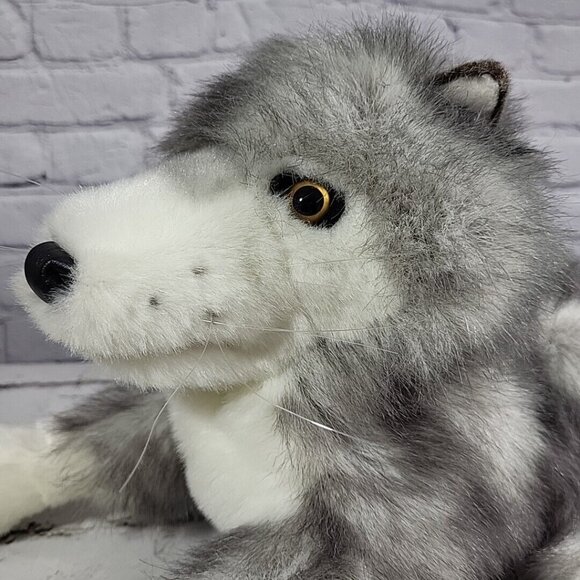 Folkmanis Timberwolf Full-Body Plush Hand Puppet Lifelike Gray Wolf Storytelling - Picture 2 of 11